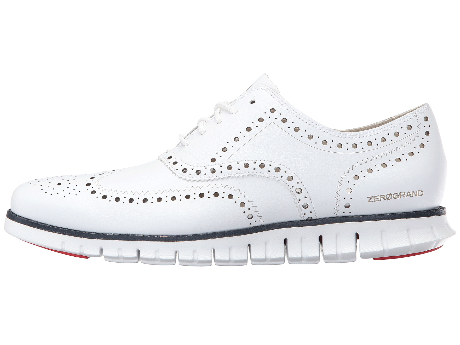 cole haan zerogrand stitchlite white wingtip oxfords